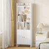 Bücherschrank mit 2 Türen, Bücherregal mit 6 Ebenen, Regal, Vitrinenschrank, Lagerregal für Wohnzimmer, Home Office, Küche, 24 x 48 x 169,2 cm, Weiß Bild 3