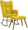 vidaXL Schaukelstuhl mit Hocker Senfgelb Samt 328157 Bild 2