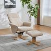 YakoHome Relaxsessel Taupe 135.00*78.00*102.00 - Gemütlicher Sessel aus Chenille, inklusive Fußhocker, drehbar Bild 3