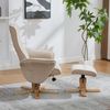 YakoHome Relaxsessel Taupe 135.00*78.00*102.00 - Gemütlicher Sessel aus Chenille, inklusive Fußhocker, drehbar Bild 4