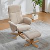 YakoHome Relaxsessel Taupe 135.00*78.00*102.00 - Gemütlicher Sessel aus Chenille, inklusive Fußhocker, drehbar Bild 2