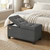 SONGMICS Sitzbank mit Stauraum, faltbare Sitztruhe mit Klappdeckel, Schlafzimmer Wohnzimmer, Leinenoptik, 76 cm, grau Bild 4