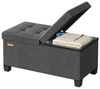 SONGMICS Sitzbank mit Stauraum, faltbare Sitztruhe mit Klappdeckel, Schlafzimmer Wohnzimmer, Leinenoptik, 76 cm, grau Bild 3