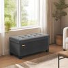 SONGMICS Sitzbank mit Stauraum, faltbare Sitztruhe mit Klappdeckel, Schlafzimmer Wohnzimmer, Leinenoptik, 76 cm, grau Bild 2