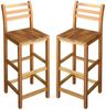 Barhocker LENI 2er Set Massivholz Akazie | Barstühle Küchenhocker Thekenhocker für Küche Hausbar Bild 2