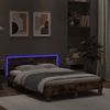 vidaXL Bettgestell mit Kopfteil LED-Beleuchtung Räuchereiche 120x200cm 3207557 Bild 4