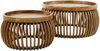 KAWOLA Couchtisch LANI Set 2-tlg. Mangoholz braun Fuß gewölbt 40 x 78 x 78 cm Bild 3