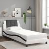 vidaXL Bettgestell ohne Matratze "Zadar" Weiß und Schwarz 90x190 cm Kunstleder 3208837 Bild 3
