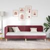 vidaXL Eckbettgestell Weinrot 80 x 200 cm Stoff 42016556 Bild 4