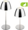 BRILONER - LED Tischlampe kabellos IP44 mit Touch, stufenlos dimmbar, Akku & Lichtquelle tauschbar, Nachttischlampe, Leselampe, LED Lampe, Campinglampe, Tischleuchte, Outdoor, 36x10,5 cm, Chrom Bild 2