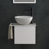 Alpenberger Badmöbel-Set mit Aufsatzwaschbecken Waschtisch mit Unterschrank & Keramikplatte, (Waschbecken Rund mit Nano Beschichtung, Waschbeckenunterschrank klein, hängend), Gäste WC Waschbecken mit Unterschrank Vormontiert Bild 2