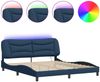 vidaXL Bettgestell mit LED ohne Matratze "Hvar" Blau 180x200 cm Stoff 3213724 Bild 2