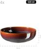 Modernes 5-teiliges Bowl Set aus Keramik mit unregelmäßiger Effektglasur, 1 Schüssel groß und 4 Schalen für Salat, Müsli, oder Suppe; Rot / Braun Bild 3