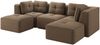 Ecksofa aus Cord, modular mit tiefer Sitzfläche, 297 x 177 x 69 cm, Braun Bild 5