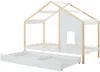 Vente-unique - RINELYA Bett Holz, Platte Weiß - B 97 cm x H 159 cm x L 196 cm Bild 4
