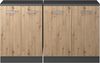 Küchenschrank für Dachschrägen R-Line Artisan-Eiche 140 cm 2er Set Schrankkorpuss 60 cm Tiefe Vicco Bild 3