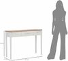 Dmora Konsolentisch Crypto, Tisch, Eingangskonsole, Regal, 107x37 h80 cm, Weiß und Braun Bild 3