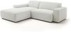 KAWOLA Sofa RANI Ecksofa Feincord silber Recamiere links 71 x 189 x 228 cm Bild 3