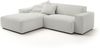 KAWOLA Sofa RANI Ecksofa Feincord silber Recamiere links 71 x 189 x 228 cm Bild 2