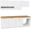 Vente-unique - CARMEO Küchenmöbel Holz, Platte BeigeWeiß - B 60 cm x H 82 cm x L 200 cm Bild 4