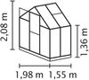 Vitavia 'Eos 3100' Gewächshaus, Aluminium, Silber, 6 mm HKP, 3,1 m² Bild 2