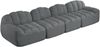 4-Sitzer Sofa 366x104x79 cm aus granuliertem Fleece rahmenlos modular, grau Bild 5