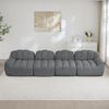 4-Sitzer Sofa 366x104x79 cm aus granuliertem Fleece rahmenlos modular, grau Bild 2