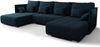 AX LIVING U Form Sofa mit Schlaffunktion Florinna Blau 345cm Bild 2