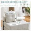 LVHOM Schlafsofa mit Schlaffunktion und Kissen, tragbares Klappsofa mit Rückenlehne, bis 200kg, für Wohnzimmer Büro, Beige Bild 3