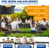 KESSER® Buffettisch Tisch klappbar Kunststoff 183x76 cm Rattan Optik Campingtisch Partytisch Klapptisch Gartentisch für Garten Terrasse und Balkon zusammenklappbar 6 Personen ink. Tragegriff Schwarz Bild 3