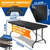 KESSER® Buffettisch Tisch klappbar Kunststoff 183x76 cm Rattan Optik Campingtisch Partytisch Klapptisch Gartentisch für Garten Terrasse und Balkon zusammenklappbar 6 Personen ink. Tragegriff Schwarz Bild 2