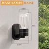 ZMH LED Außen-Wandleuchte Schwarz, 10 W, 3000 K warmweiß, Wandlampe aus Aluminium und Glas, LED fest integriert, Warmweiß, für Hauswand, Terrasse und Flur Bild 2