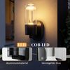 ZMH LED Außen-Wandleuchte Schwarz, 10 W, 3000 K warmweiß, Wandlampe aus Aluminium und Glas, LED fest integriert, Warmweiß, für Hauswand, Terrasse und Flur Bild 4