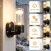ZMH LED Außen-Wandleuchte Schwarz, 10 W, 3000 K warmweiß, Wandlampe aus Aluminium und Glas, LED fest integriert, Warmweiß, für Hauswand, Terrasse und Flur Bild 3
