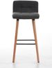 Barhocker GITOR - Stoff Hellgrau 42x49x94 cm | Barstuhl Mit Lehne Tresenhocker Tresenstuhl Kneipenhocker Kneipenstuhl Bild 2