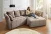 riess-ambiente Big-Sofa ROYAL 295cm greige - Strickstoff, Federkernpolsterung, Nosagfederung, Einzelartikel 1 Teile, XXL-Couch mit Kissen & Rundum-Bezug - ideal für Gäste- und Wohnzimmer Bild 5
