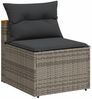 vidaXL Gartensofas ohne Armlehnen mit Kissen 2 Stk. Grau Poly Rattan 365833 Bild 4