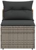 vidaXL Gartensofas ohne Armlehnen mit Kissen 2 Stk. Grau Poly Rattan 365833 Bild 5
