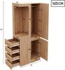 Merax Kleiderschrank 70 x 40 x 170 cm, mit Schubladen und Staufächern, offenem Kleiderbereich, eintürig, Holzfarbe Bild 4
