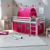 Homestyle4u Spielbett mit Tunnel, Pink, Kiefernholz pink / weiß, 90x200 cm Bild 3