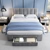 OKWISH Polsterbett Doppelbett Stauraumbett Bett mit Lattenrost (Mit 4 Schubladen 140x200 Inklusive Matratze), Bezug aus Samt Bild 2