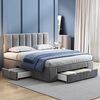 OKWISH Polsterbett Doppelbett Stauraumbett Bett mit Lattenrost (Mit 4 Schubladen 140x200 Inklusive Matratze), Bezug aus Samt Bild 5