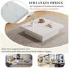 Merax Couchtisch mit versteckten Stauraum und Marmor-Optik (1-St), Quadratischer Wohnzimmertisch Satztisch mit 4 Schubladen, 90x90x25cm Bild 4