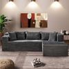 GarveeMore Ecksofa mit L-förmiger Chaiselongue,modernes Modulsofa mit tiefer Sitzfläche, gepolstertes Sofa für Wohn und Schlafzimmer,keine Montage erforderlich Bild 5