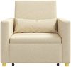 vidaXL Ausziehbare Schlafcouch Einzel Creme 90 x 165 x 87 cm Stoff 42002691 Bild 5