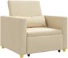 vidaXL Ausziehbare Schlafcouch Einzel Creme 90 x 165 x 87 cm Stoff 42002691 Bild 2