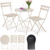 KESSER® Bistroset, 3-teilig, Bistrotisch mit 2 Stühle, inkl. Abdeckung, klappbar, Metall Cappuccino Bild 1
