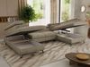 MKS Möbel 'Pablo U-Form' Wohnlandschaft mit Bettkasten, Dunkelbeige, Struktur, T25 Topper Bild 4