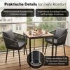 STEELSØN 'Nair' Polyrattan Gartenstuhl, 2er-Set, schwarz, wetterfest & UV-beständig, Balkonstühle bis 160 kg belastbar, Gartensessel inkl. Kissen Bild 4
