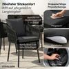 STEELSØN 'Nair' Polyrattan Gartenstuhl, 2er-Set, schwarz, wetterfest & UV-beständig, Balkonstühle bis 160 kg belastbar, Gartensessel inkl. Kissen Bild 2